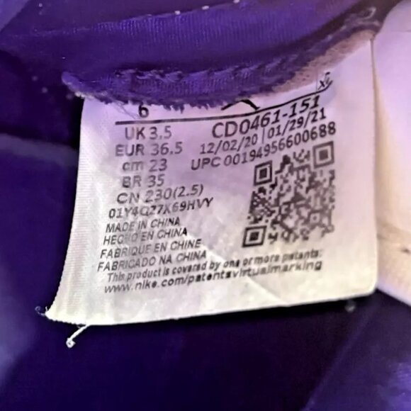 Air Jordan 1 High OG 'Court Purple' Women's US6 CD0461-151 - Picture 7 of 7